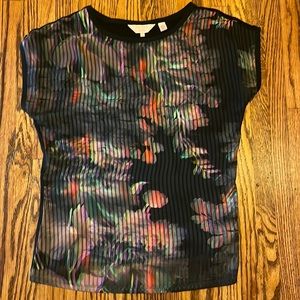 Ted Baker Floral Sheer Front Top size 1 (small)